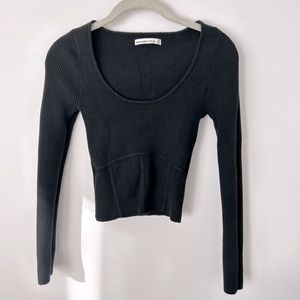 Abercrombie XS black knitted corset crop top. Worn once. Very good condition.